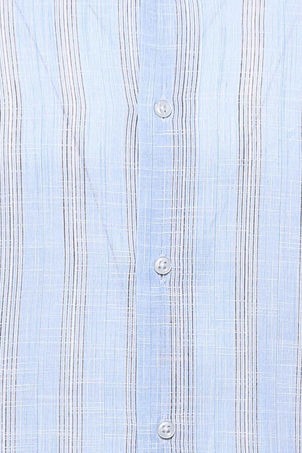 Sky Blue Striped Men's Shirt | Wessi