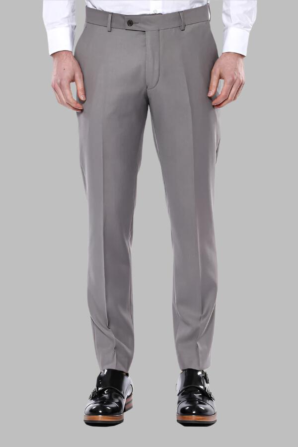 Plain Beige Men Trousers - Wessi