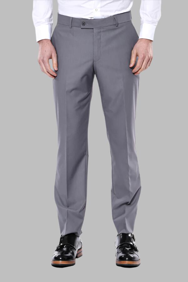 Plain Grey Men Trousers - Wessi