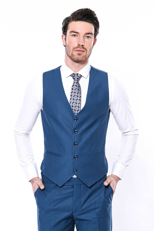 Plain Navy Vest | Wessi