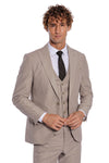 Plain Slim Fit Light Brown Men Suit - Wessi