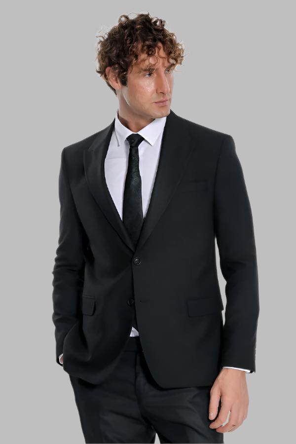 Black plain blazer discount