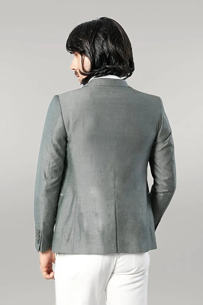 Blazer in lino da uomo scozzese con tasca e colletto - Wessi