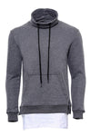 T-Shirt Col Point Détaillé Sweat Homme Gris Foncé - Wessi