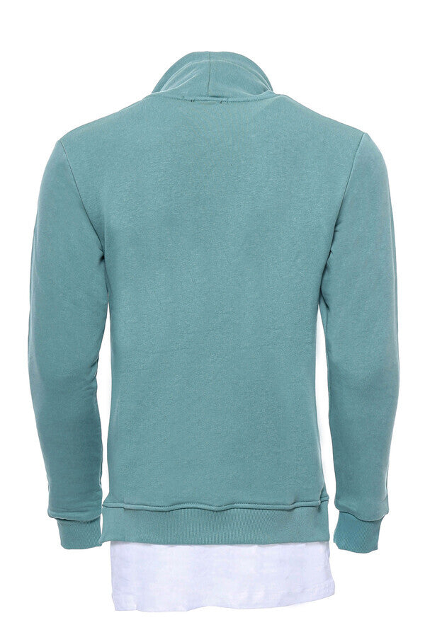 T-Shirt Col Pointé Sweat Homme Vert Détaillé - Wessi