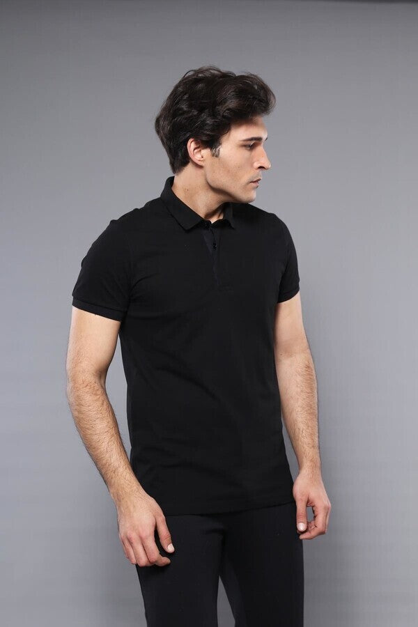 Polo Plain Black T-Shirt | Wessi