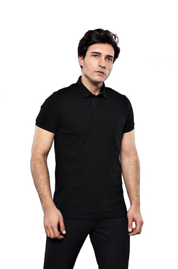 Polo Plain Black T-Shirt | Wessi