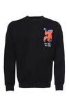 Sweat Homme Noir Imprimé Col Rond - Wessi