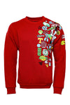 Sweat Imprimé Col Rond Rouge - Wessi