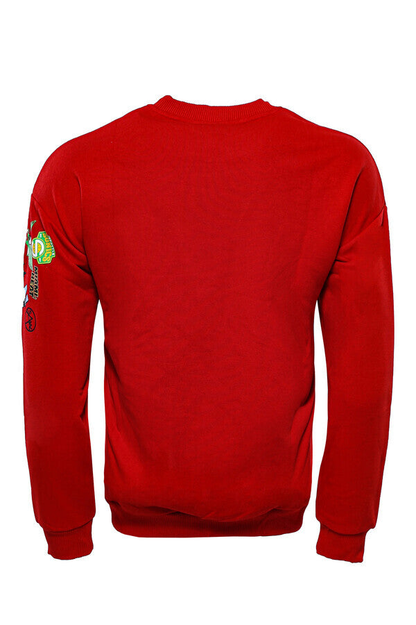 Sweat Imprimé Col Rond Rouge - Wessi