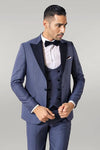 Removable Peak Lapel Blue Tuxedo | Wessi