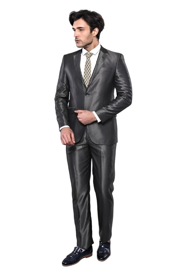 Shiny Anthracite Men's Suit | Wessi