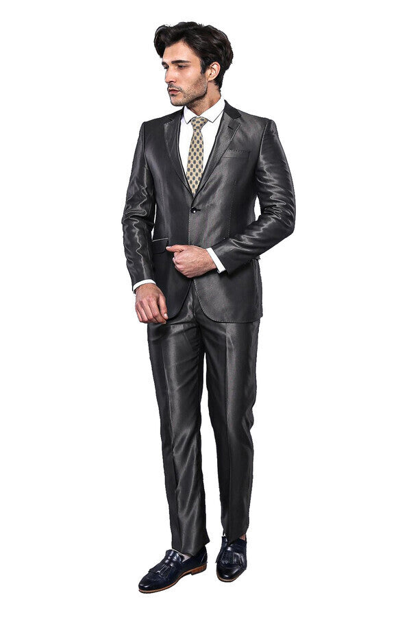 Shiny Anthracite Men's Suit | Wessi