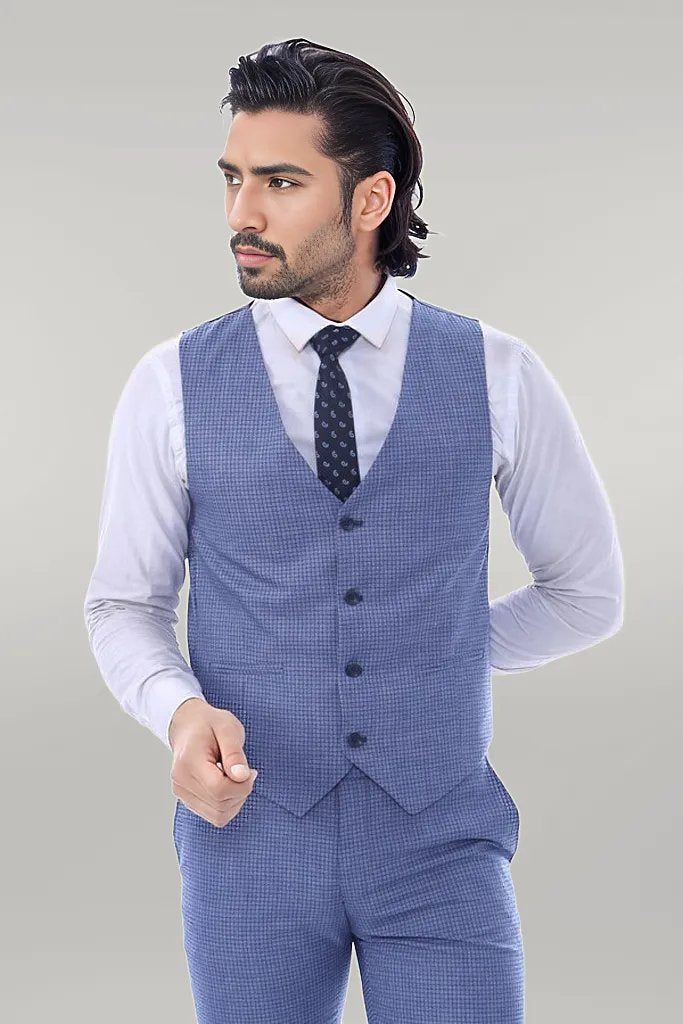 Blazer à Col Pointu à Un Bouton Trois Pièces De Costume - Wessi