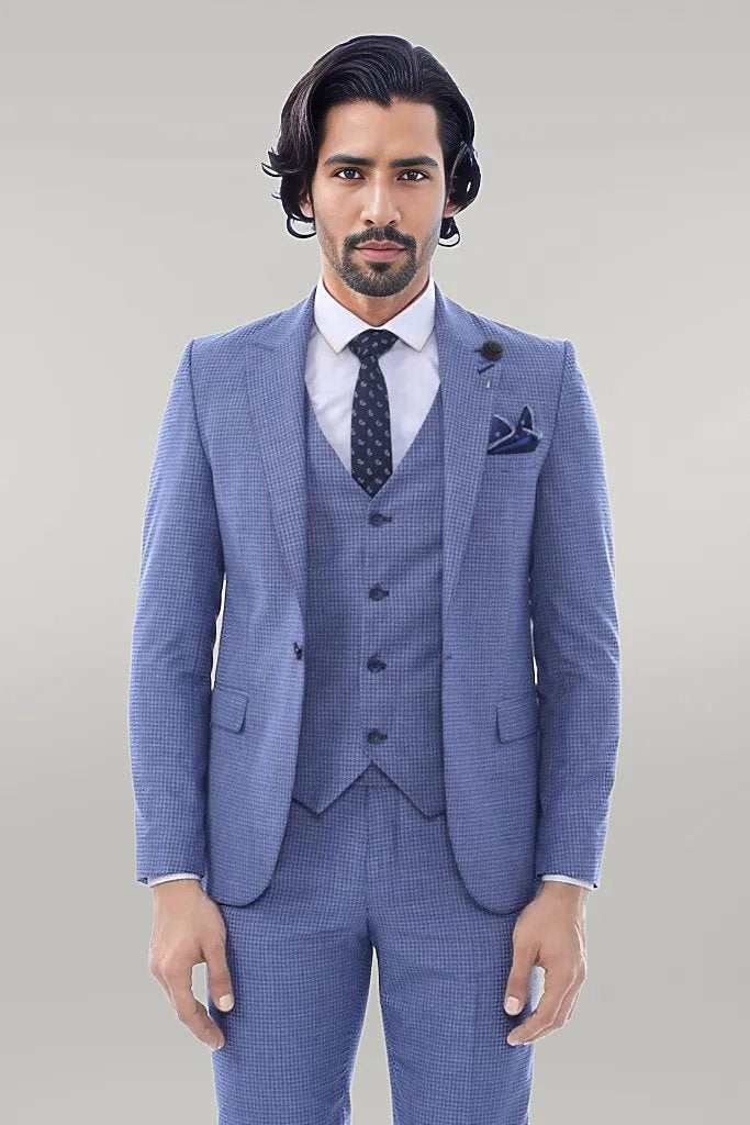 Blazer à Col Pointu à Un Bouton Trois Pièces De Costume - Wessi