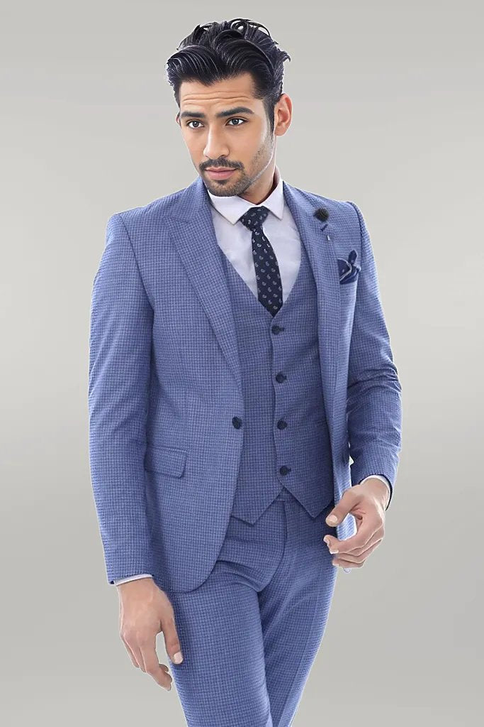 Blazer à Col Pointu à Un Bouton Trois Pièces De Costume - Wessi