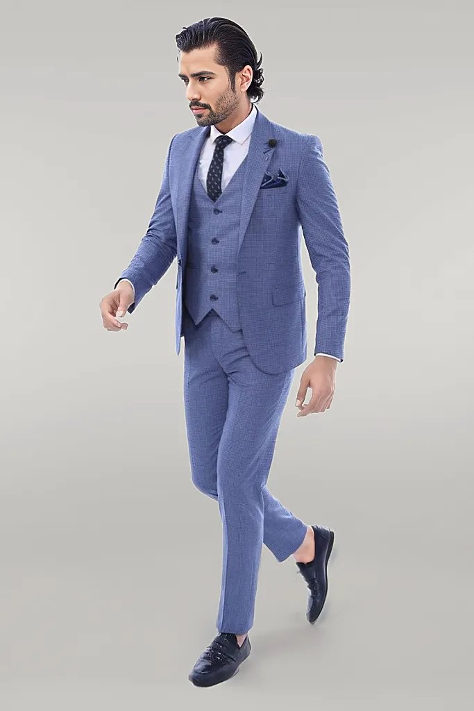 Blazer à Col Pointu à Un Bouton Trois Pièces De Costume - Wessi