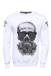 Sweat-shirt blanc imprimé tête de mort - Wessi