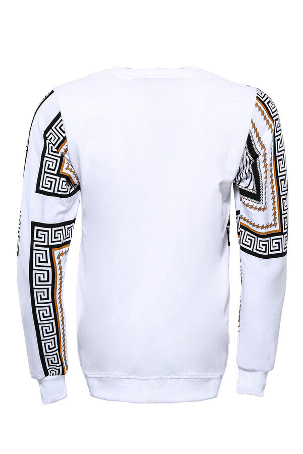 Sweat-shirt blanc imprimé tête de mort - Wessi
