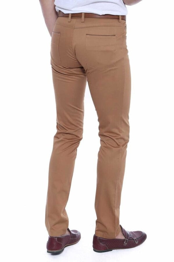 Pantalon Slim Fit en coton marron pour homme - Wessi