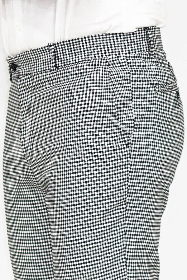 Pantaloni da uomo grigi con motivo pied de poule slim fit - Wessi