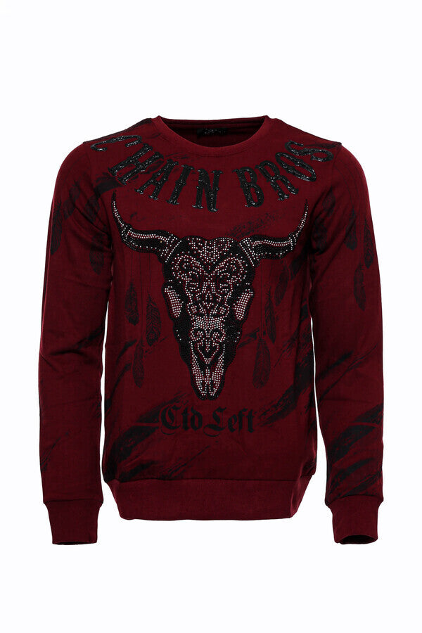 Felpa Bordeaux a fantasia slim fit - Wessi
