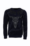 Felpa blu navy con fantasia slim fit - Wessi