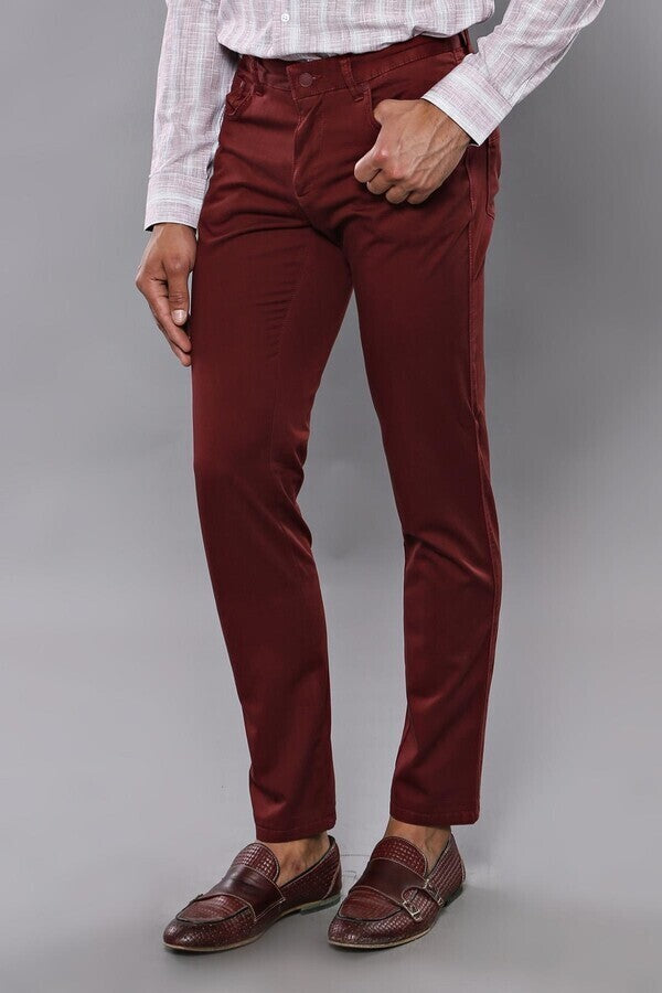 Pantalones burdeos hombre best sale