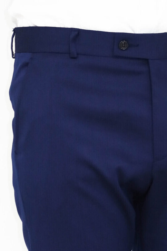 Pantalones azules lisos de corte entallado para hombre - Wessi