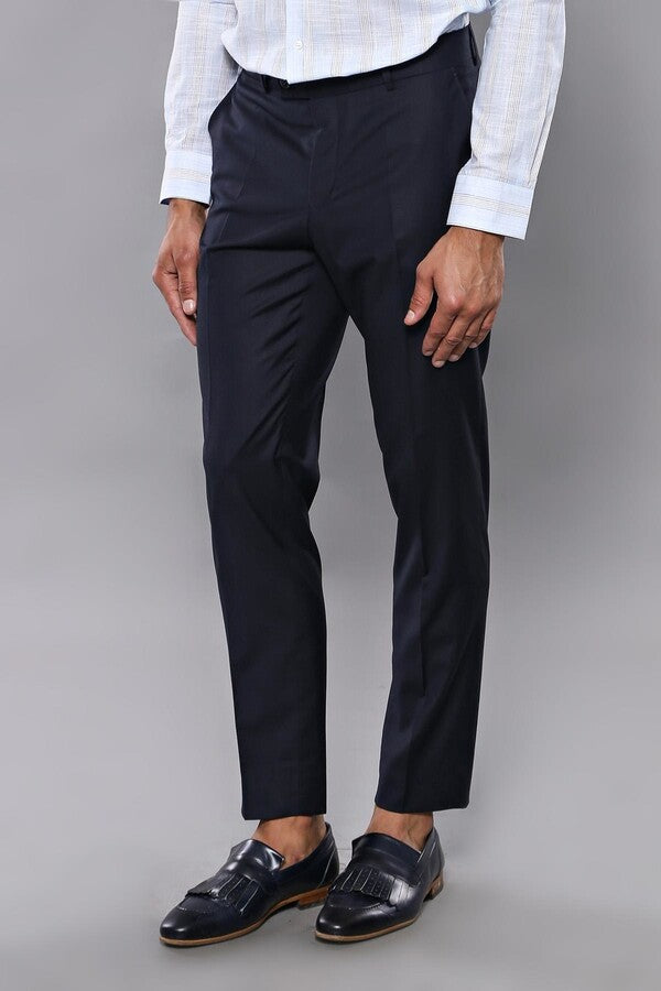 Pantalon Homme Slim Fit Uni Bleu Marine - Wessi