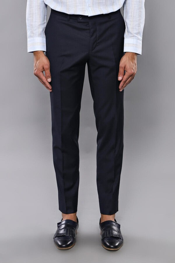 Pantalon Homme Slim Fit Uni Bleu Marine - Wessi