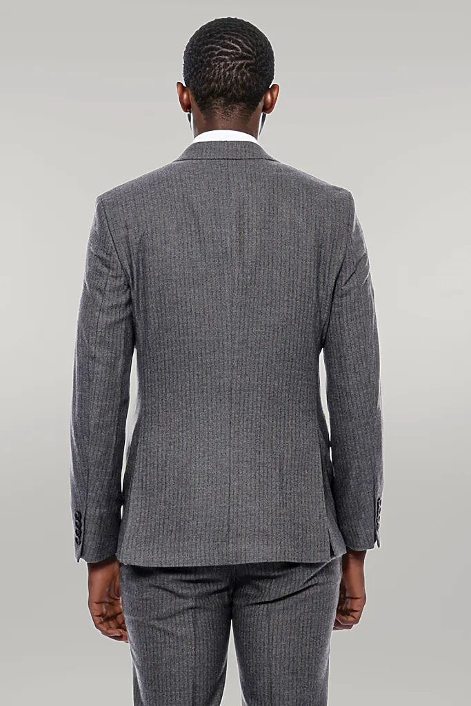 Traje Cruzado Rayas Beige Oscuro - Wessi