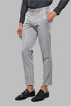 Striped Grey Men Trousers - Wessi