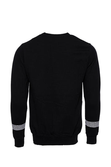 Sudadera Slim Fit Negra Con Estampado De Tigre Gris Plateado - Wessi