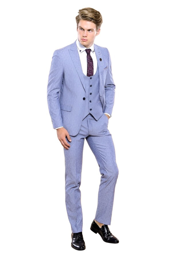 Vested Blue Men's Suit | Wessi