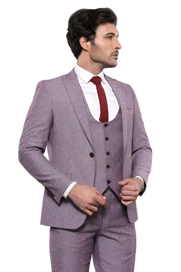 Vested Burgundy Men's Suit | Wessi