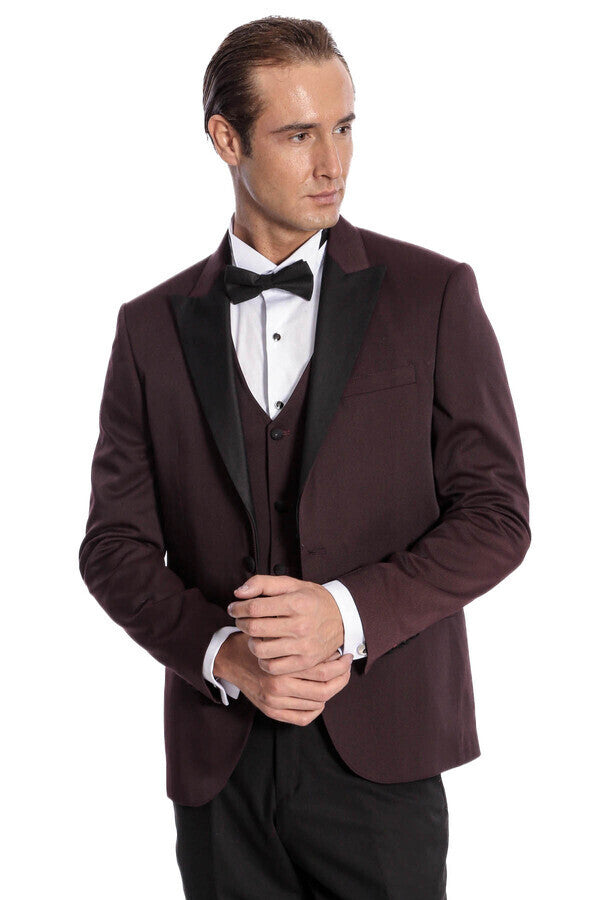 Vested Burgundy Tuxedo | Wessi