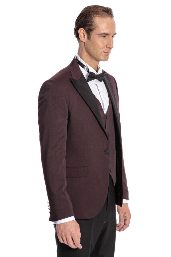 Vested Burgundy Tuxedo | Wessi