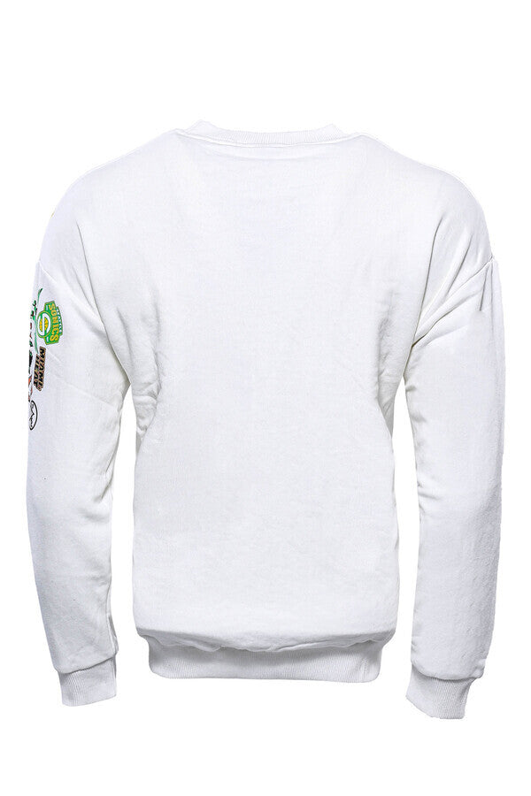 Sweat Blanc Imprimé Col Rond - Wessi