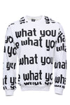 White Printed Circle Neck Sweatshirt - Wessi