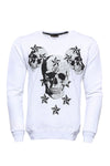 Sweat-shirt imprimé tête de mort blanche - Wessi