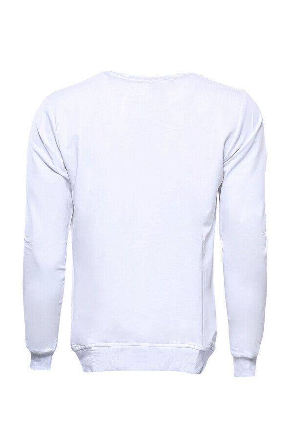 Sweat-shirt imprimé tête de mort blanche - Wessi