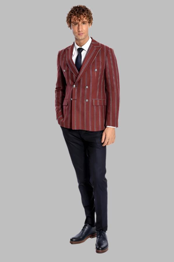 Classic Fit Essential Wool Double Breasted Peak Lapel Suit