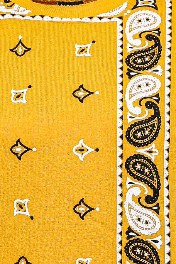 Pull Col Rond à Motifs Jaune - Wessi