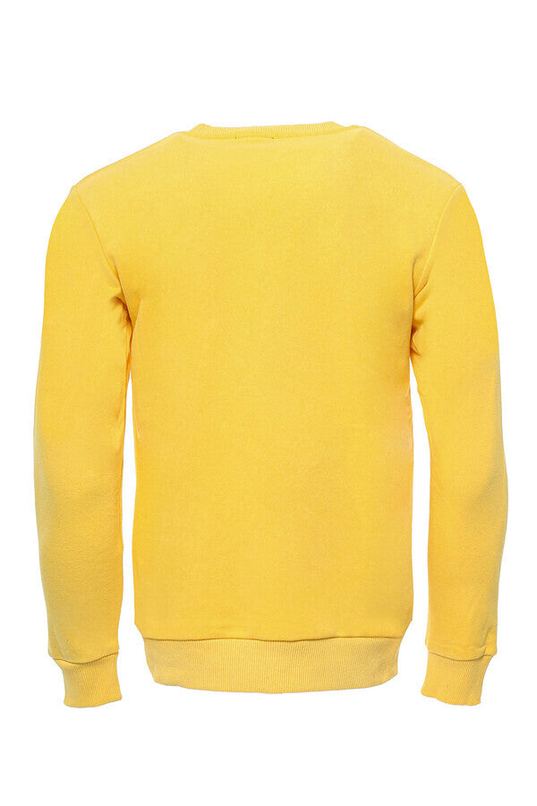 Sweat Jaune Uni Col Rond - Wessi